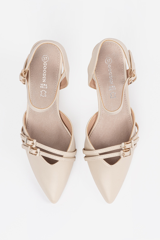 ivory High heels Inith an open heel