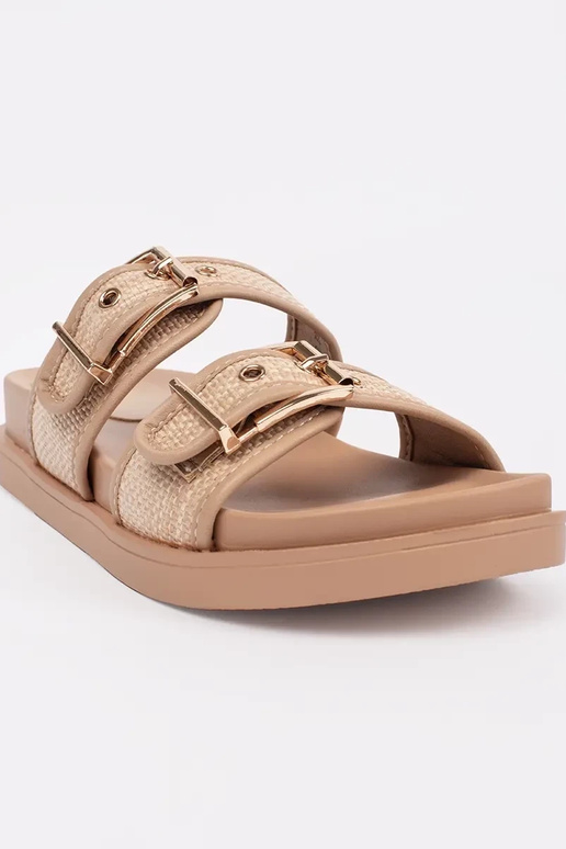 Flat sandals beige Inith buckles