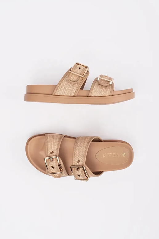 Flat sandals beige Inith buckles