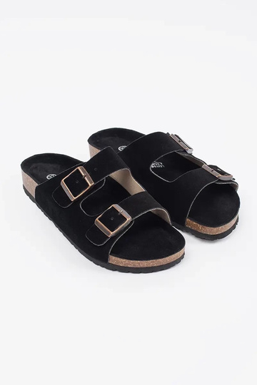 Slippers Inomens leather black 2