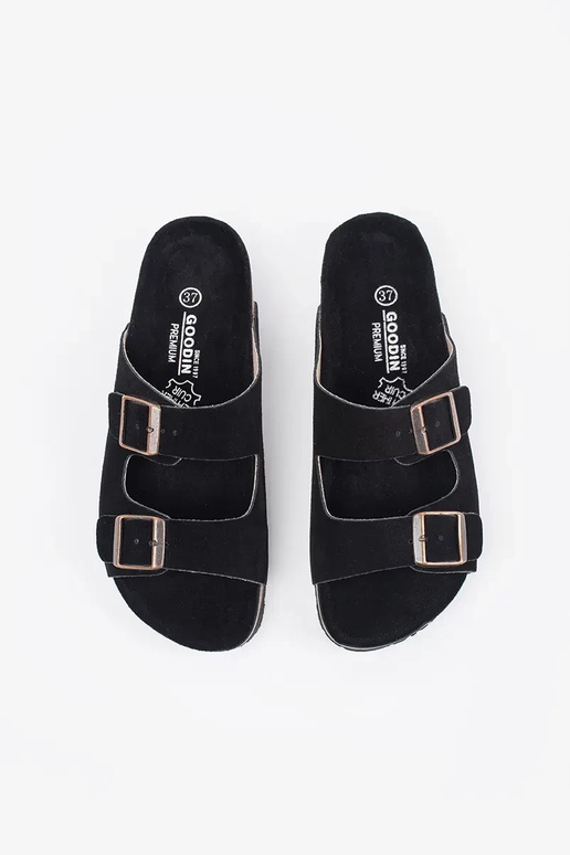 Slippers Inomens leather black