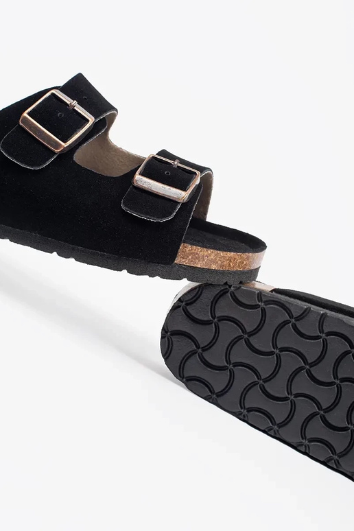 Slippers Inomens leather black