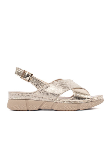 sandals golden flat