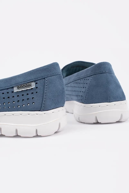 Moccasins blue z ozdobnym łańcuchem