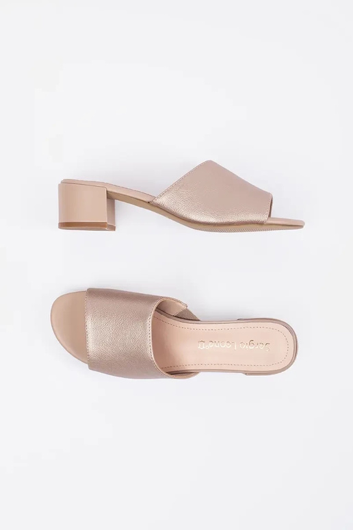 beige slippers on highheels Sergio Leone