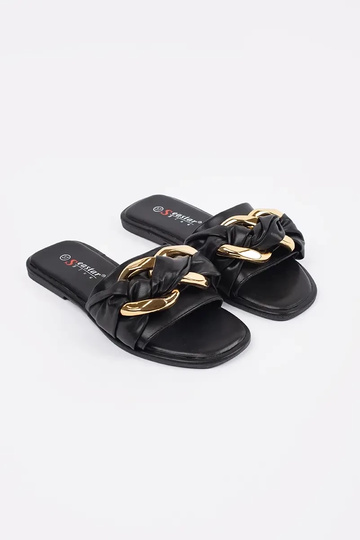 Slippers Inomens flat black 2