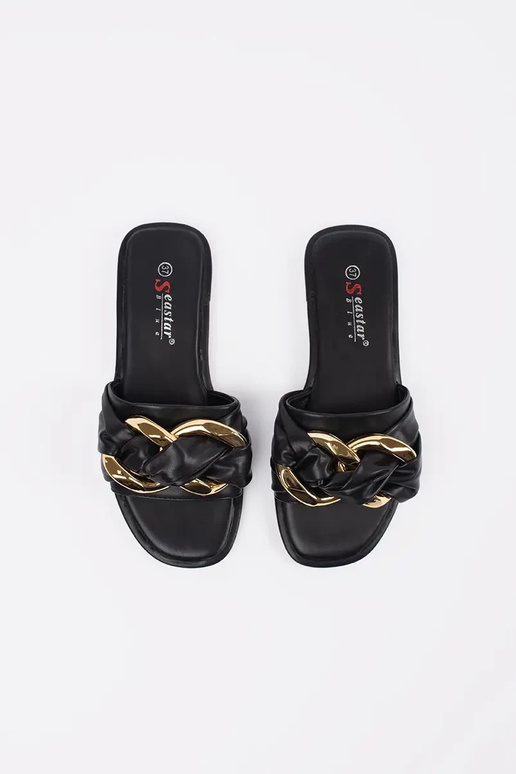 Slippers Inomens flat black