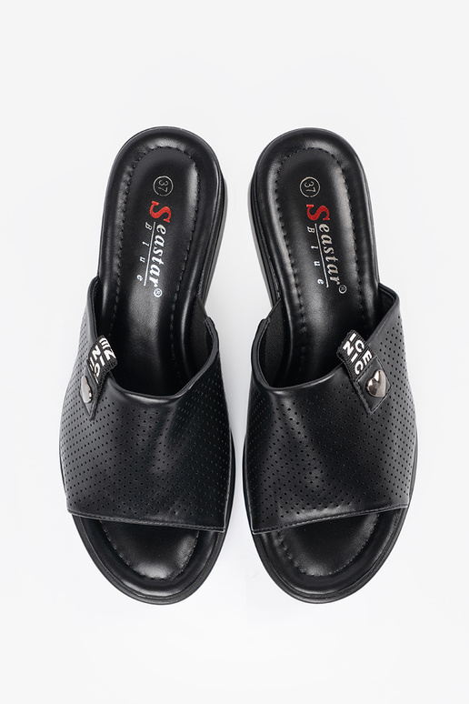 black slippers Inith platform openInork black slippers Inith platform openInork