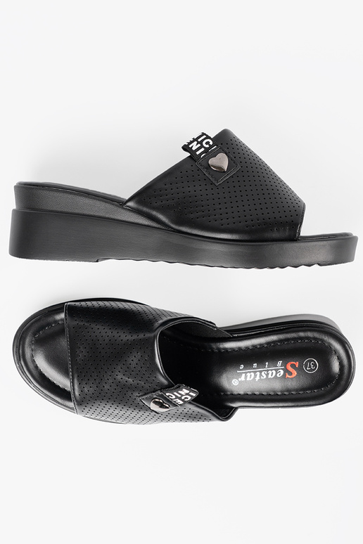 black slippers Inith platform openInork black slippers Inith platform openInork