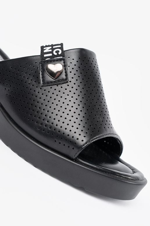 black slippers Inith platform openInork black slippers Inith platform openInork