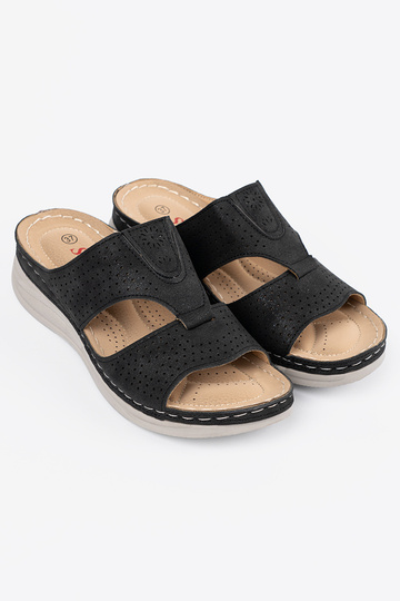 Czarne wygodne klapki z... 2