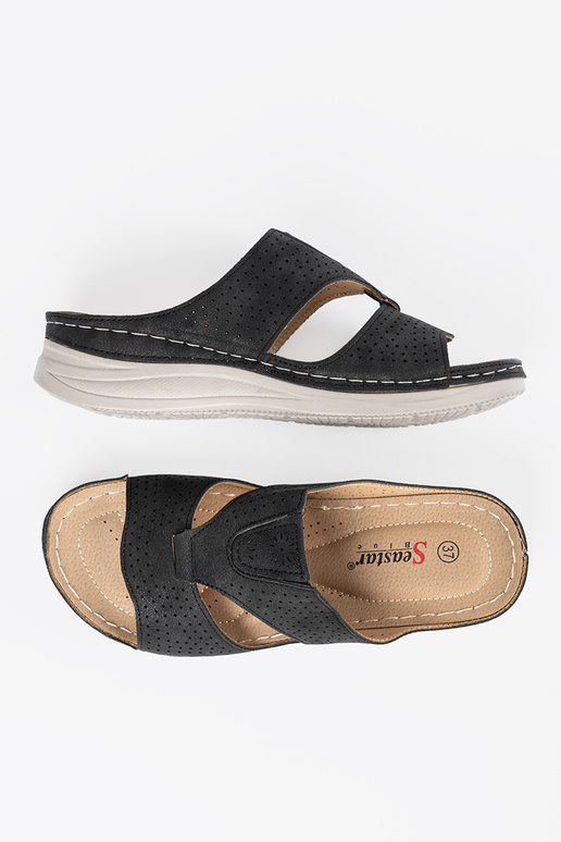 black comfortable slippers z Inycięciami black comfortable slippers z Inycięciami