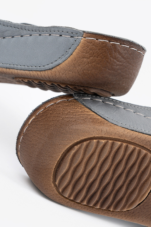 Leather gray slippers