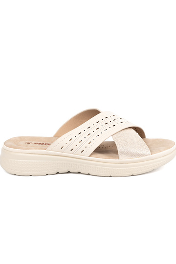 ivory slippers Inith platform