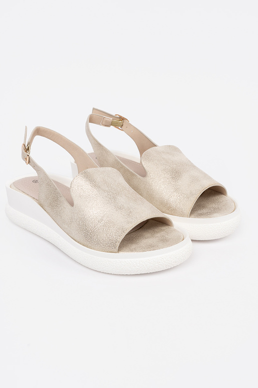 gold color comfortable sandals Inomens