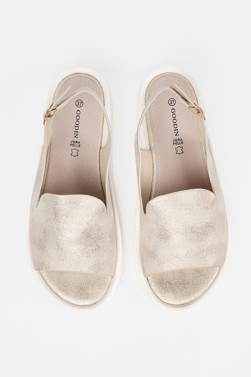 gold color comfortable sandals Inomens