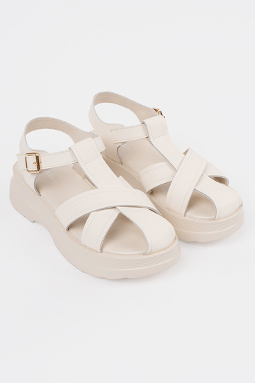 ivory sandals on a thick sole 2