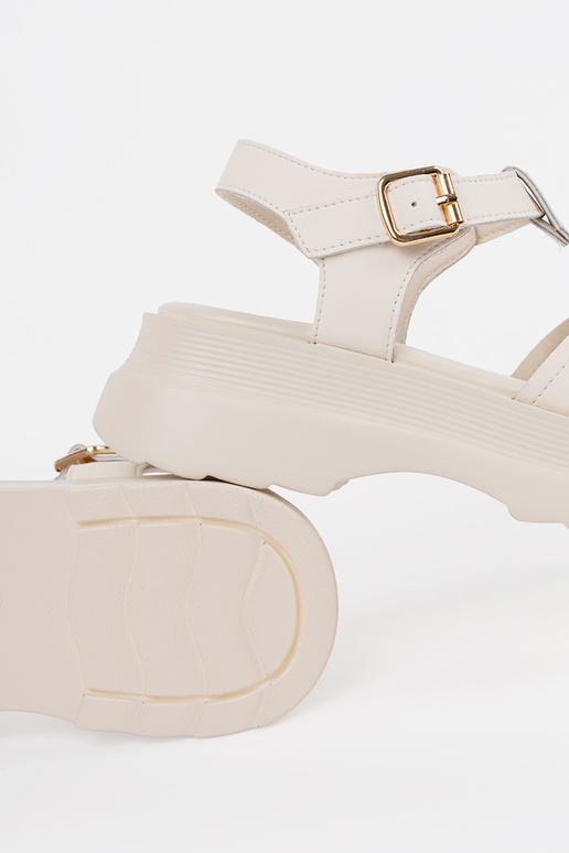ivory sandals on a thick sole