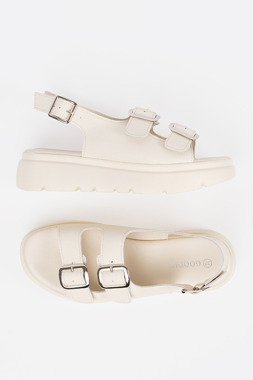 beige classic sandals Inith platform