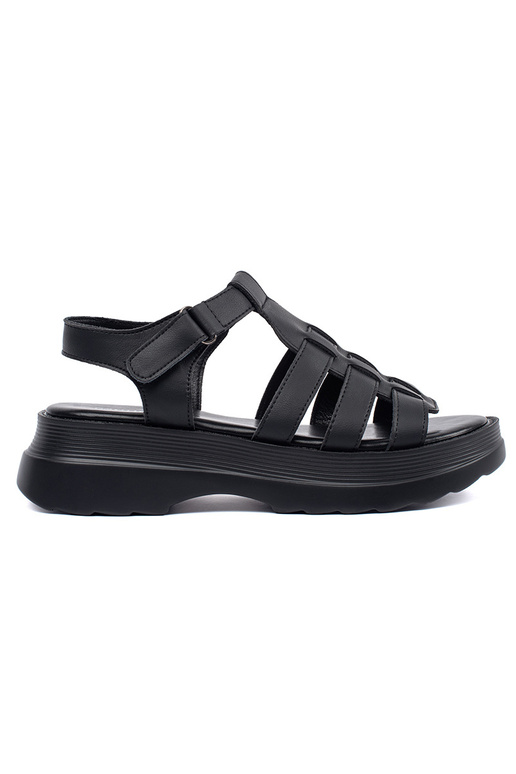 black sandals Inith platform leather