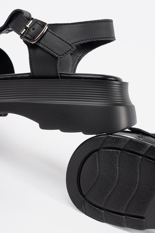 black sandals on a thick sole