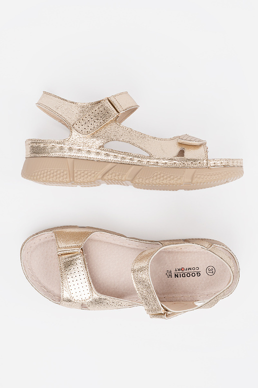 gold color classic sandals Inomens