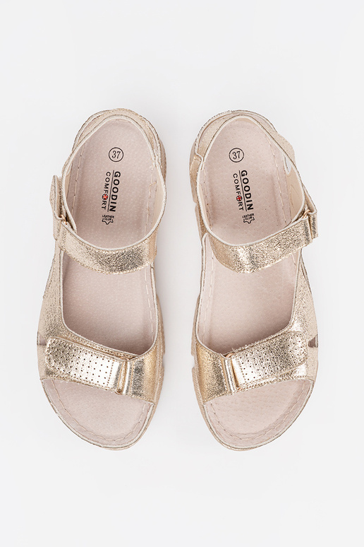 gold color classic sandals Inomens