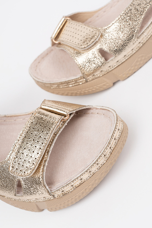 gold color classic sandals Inomens