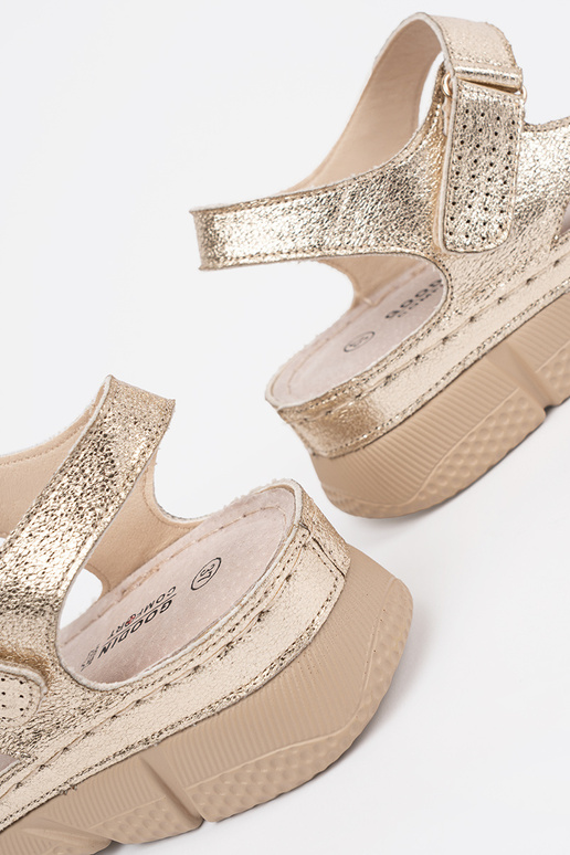 gold color classic sandals Inomens