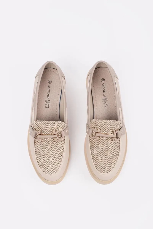 ivory INomens moccasins ze skórzaną... ivory INomens moccasins ze skórzaną...