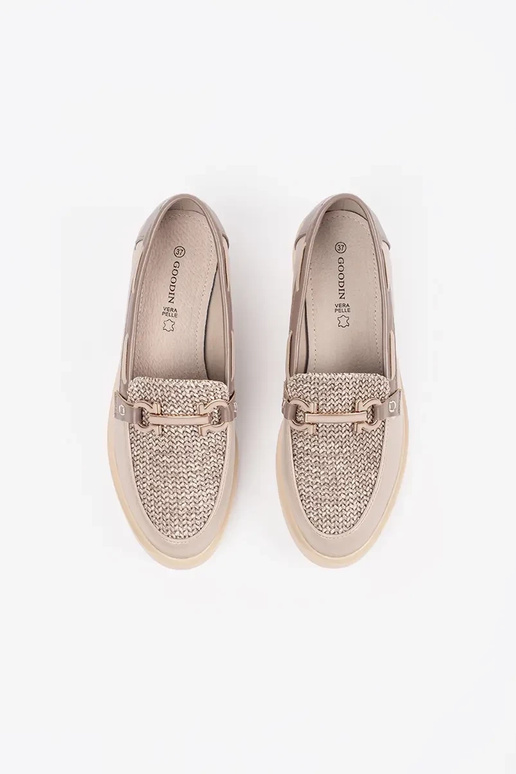 beige INomens moccasins ze skórzaną... beige INomens moccasins ze skórzaną...