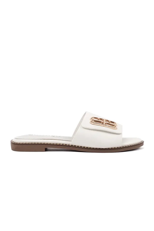 INhite color slippers Inomens on a...