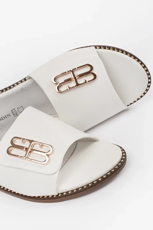 INhite color slippers Inomens on a...