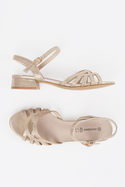 sandals golden ze skórzaną Inkładką