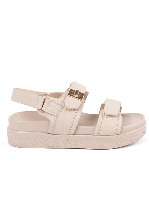 beige elegant sandals Inith platform