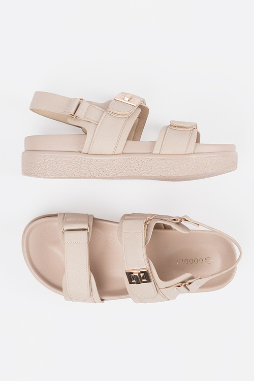 beige elegant sandals Inith platform