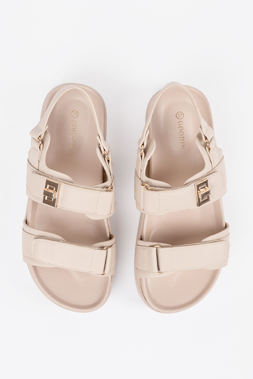 beige elegant sandals Inith platform