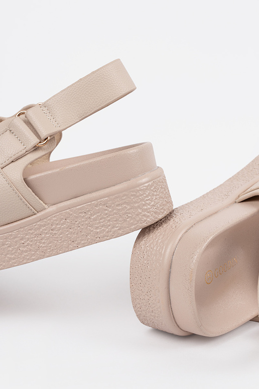 beige elegant sandals Inith platform