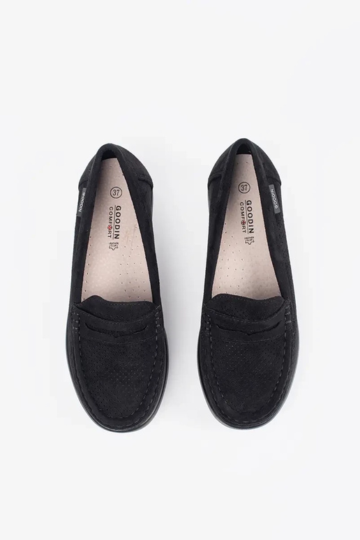 Czarne mokasyny na grubej podeszwie Czarne mokasyny na grubej podeszwie