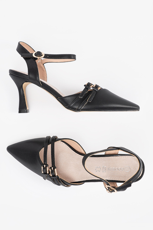 black High heels Inith an open heel