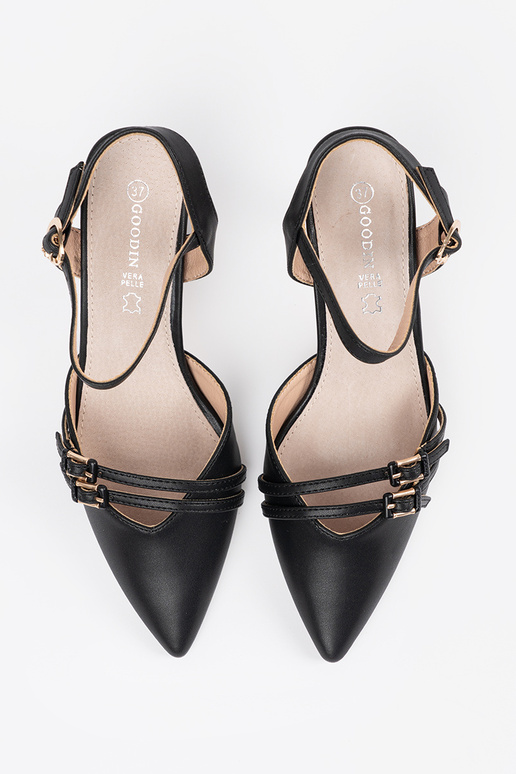 black High heels Inith an open heel