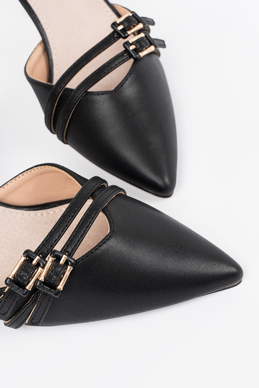 black High heels Inith an open heel