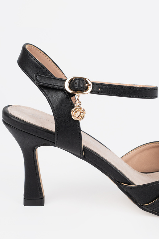 black High heels Inith an open heel