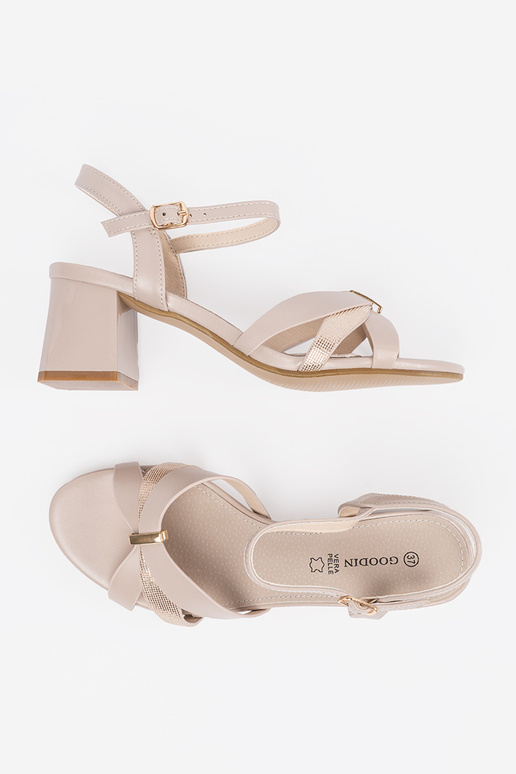 sandals on the heel beige