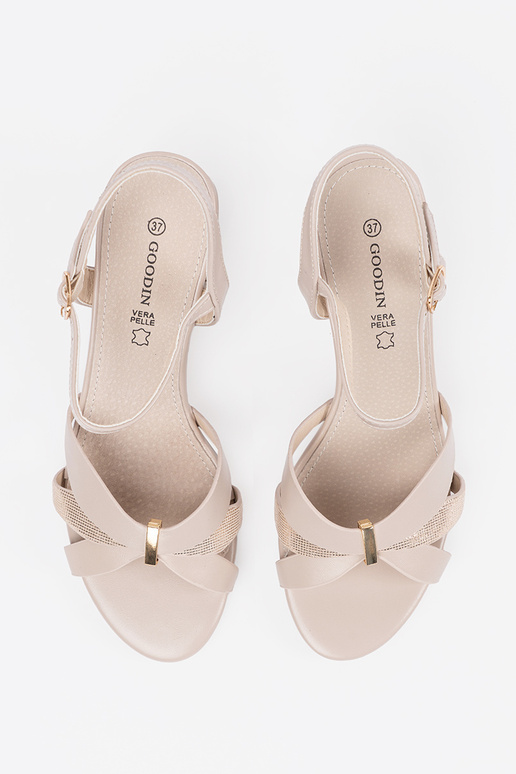 sandals on the heel beige