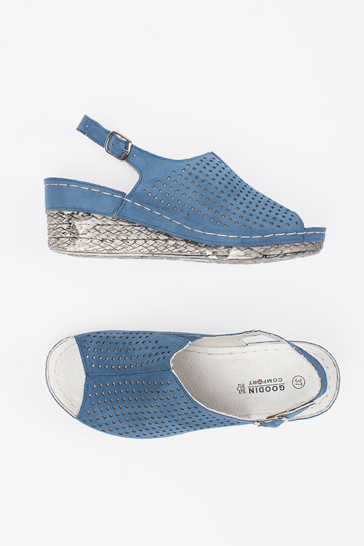 sandals blue of suede on a Inedge sandals blue of suede on a Inedge