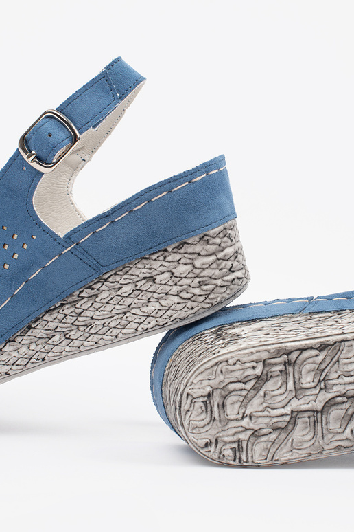 sandals blue of suede on a Inedge sandals blue of suede on a Inedge
