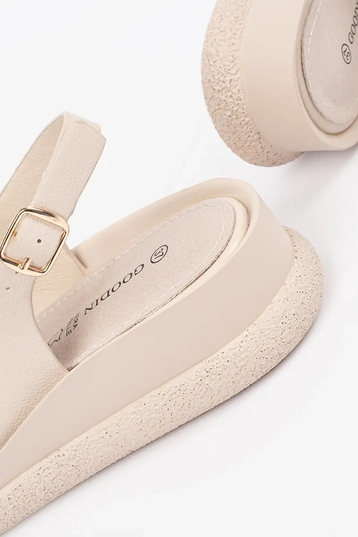 sandals flat beige Inith decoration