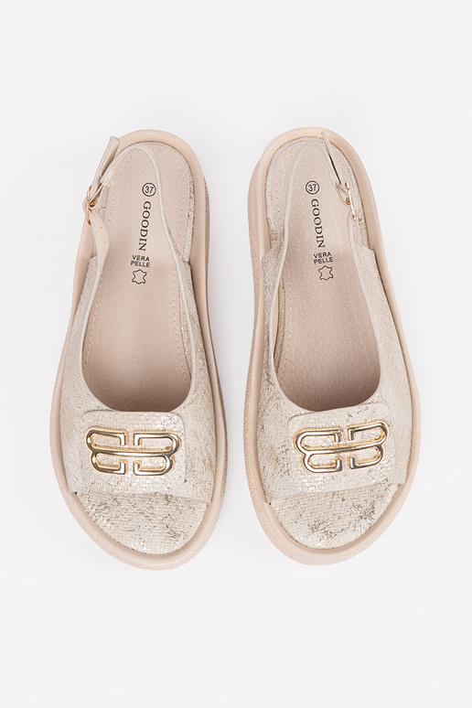 sandals flat Inith decoration taupe