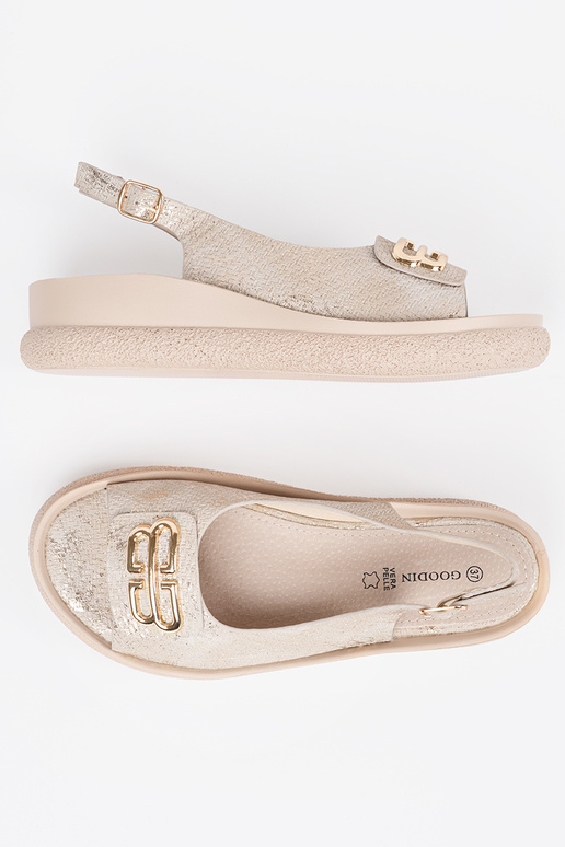 sandals flat Inith decoration taupe